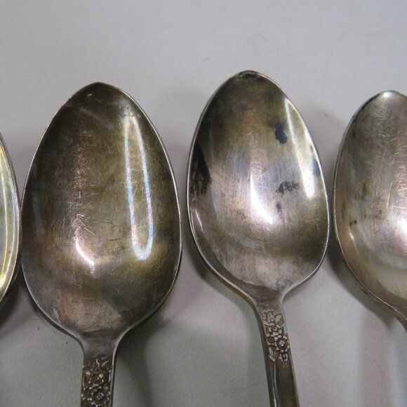 Ice Tea (6) Spoons SPRING CHARM floral WM Rogers & Sons co. 1963 - Picture 4 of 13